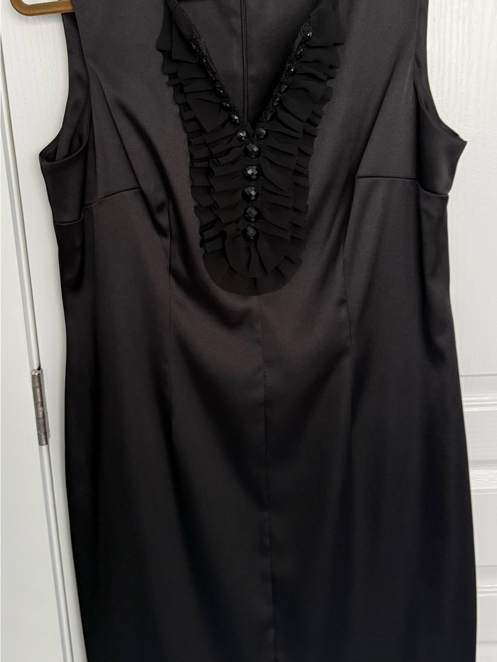 connected apparel Black Ruffle-Trim Dress